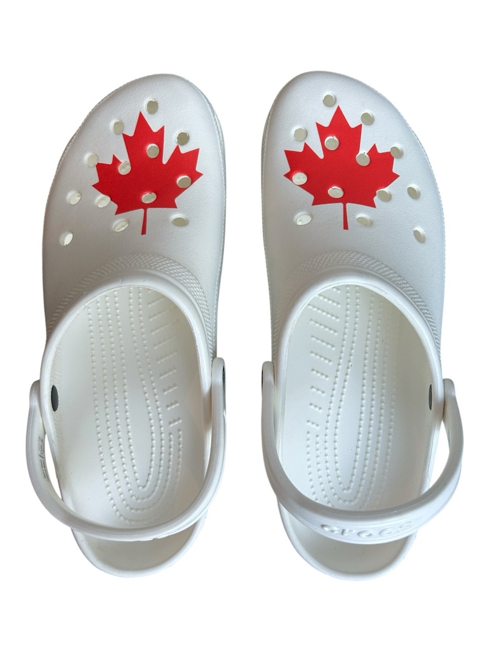 Crocs Classic Canada Maple Leaf Clogs White Men's Size 13